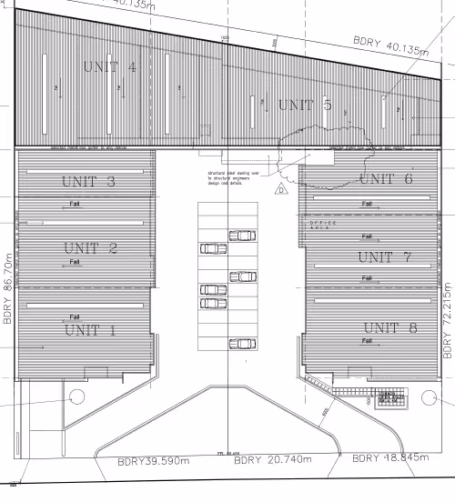 Floor plans of Race Central industrial units and offices