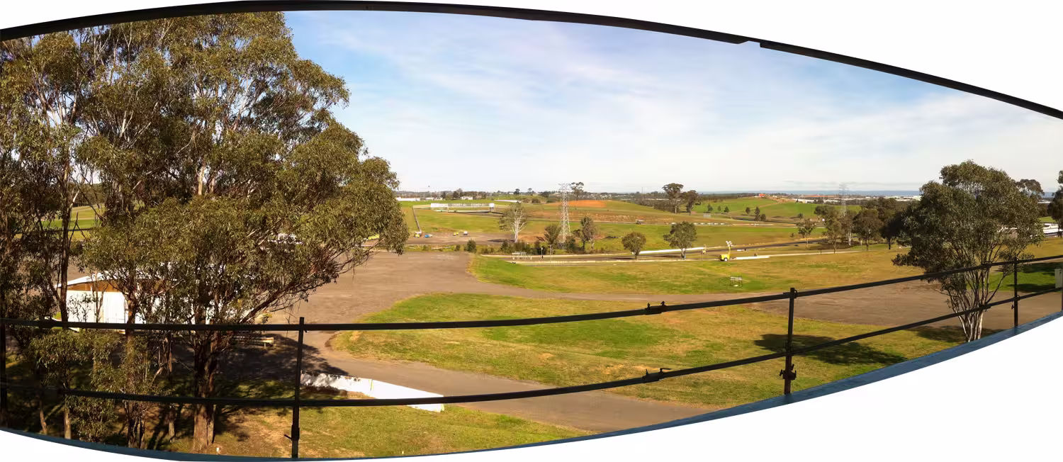 Raceway view from Race Central industrial complex